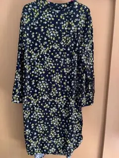 BEAUTY&YOUTH 花柄長袖ワンピース　黒