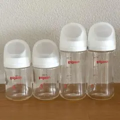 【4本セット】ピジョン 母乳実感 耐熱ガラス哺乳瓶160mL 240mL