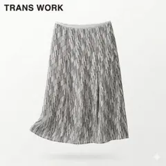 美品 TRANS WORK 日本製 マルチストライプ フレアスカート 9号 万能のサムネイル