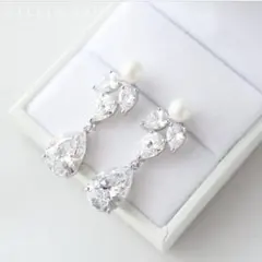 Stella Bridal ジルコニアクラシックドロップビジューイヤリング