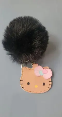 ハローキティ ファー付きキーホルダー