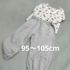 キッズパジャマ　キルト　スイーツパターン　ラベンダー　95〜105cm