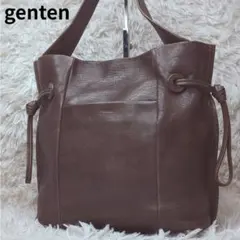 genten ゲンテン トスカ ショルダーバッグ レザー シボ ブラック 