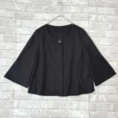 ノーカラージャケット ブラック l