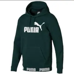 PUMA ダークグリーン フード付きパーカー