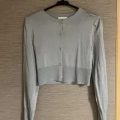 Anmille ラメニットカーディガン ハートボタン　グレー