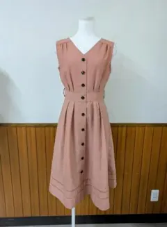 Apuweiser richeノースリーブワンピース　くすみピンク　U0317