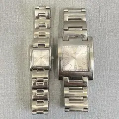 【H8】ANNE KLEIN　ペアウォッチ　腕時計　文字盤ピンク　不動　ジャンク