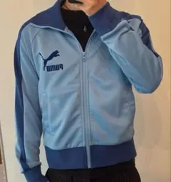 80s PUMA track jacket light blue 短丈