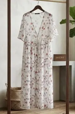 INGNI 花柄 Vネック 羽織ワンピース