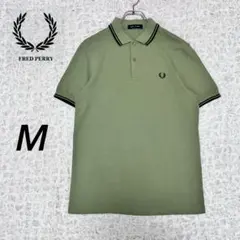 『希少カラー』　フレッドペリー　ポロシャツ　M3600 刺繍ロゴ　オリーブ　M