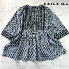 美品✨マーブルシュッド　ブラウス　インド綿 フラワープリント プルオーバー