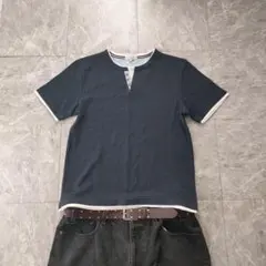 00s waffle henley tee gray opium grunge - メルカリ