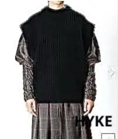 美品】HYKE ハイク コマンド セーター ポンチョ リブ ブラック - メルカリ