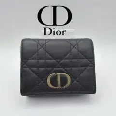 DIOR ディオール CDロゴ パテントレザー 三つ折り財布 ブラック - メルカリ