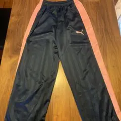 PUMA ストライプ トレーニングパンツ ネイビー/ピンク