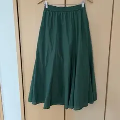 【GW限定値下げ】ユニクロ　フレアロングスカート グリーン　M