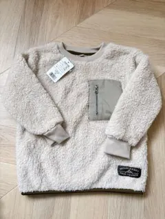 ベージュ フリース トレーナー ジッパーポケット付き