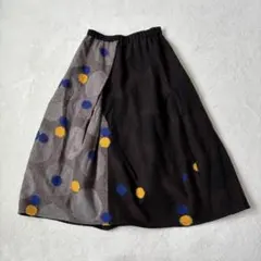 慈雨　ドット　ロングスカート　ウール　切替　マツオインターのサムネイル