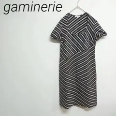 gaminerie ストライプ柄 半袖ひざ丈ワンピース ☆3068のサムネイル