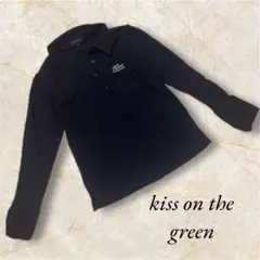 キスオンザグリーン ゴルフウェア　M ゴルフウェア長袖　少々難あ紺長袖ポロシャツ