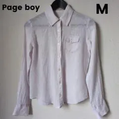 Pageboy インド綿 クリンクル パープル シャツ M