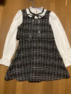 ツイード Aラインミニワンピース