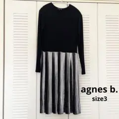 【美品】agnes b. アニエスベー プリーツドッキングワンピース size3