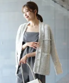 アプワイザーリッシェ　ラメツイード　ニットジャケット