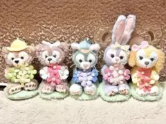 スプリングインブルーム ダッフィーフレンズ ぬいぐるみストラップ 5点セット