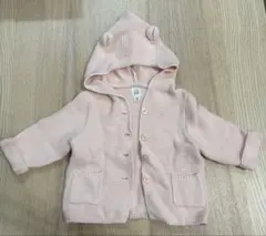 フード付きニットカーディガン ピンク GAP