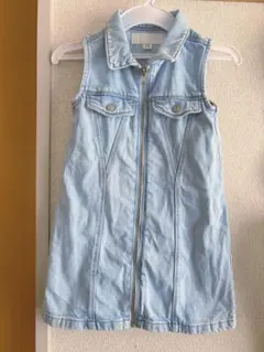 ZARA ノースリーブデニムワンピース 110サイズ　ライトブルー系