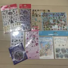 ダッフィー25周年 ステッカーディズニーぷっくり、フレークシール4size