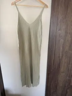 nano universe キャミワンピース ニット フリーサイズ グリーン系