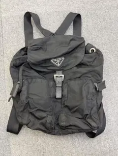 美品】PRADA ナイロン リュック デイパック 三角ロゴ 巾着 テスート