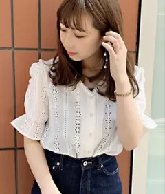 apres jour 刺繍レースブラウス