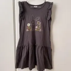 子供服　うさぎ裾フリルワンピース　120 ラポシェビスキュイのサムネイル