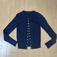 Agnes b. ネイビー Vネックカーディガン　アニエスベー