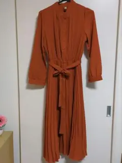 オレンジ ブラウン シャツワンピース XXL