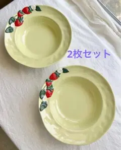 【新品】アンソロポロジー いちごの深皿　2枚セットのサムネイル