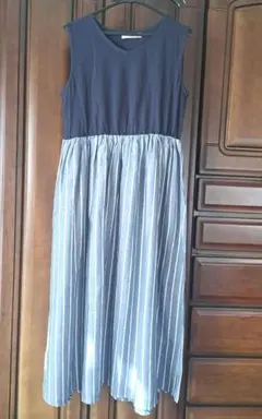 Samansa Mos2 blue　ドッキングワンピース