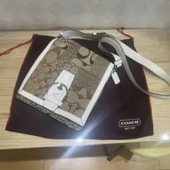 COACH ショルダーバッグ ブラウン/ホワイト