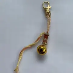 鈴付き携帯ストラップ ゴールド