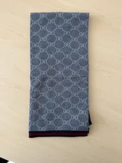 GUCCI グッチ GGパターン ウールマフラー グレー