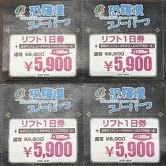 広島 恐羅漢スノーパークのリフト割引券 4枚セット