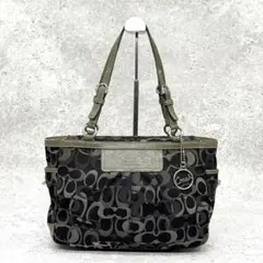 Coach signature tote bag black gray