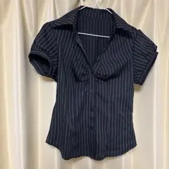 SHEIN ブラックストライプ 半袖シャツ