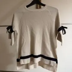 リボン装飾ライン入り半袖