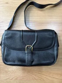 YSL ブラックレザーショルダーバッグ　ヴィンテージ
