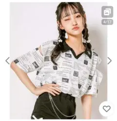 美品　ジディー　Tシャツ　カットソー　トップス　半袖　ポロシャツ　英字　160のサムネイル